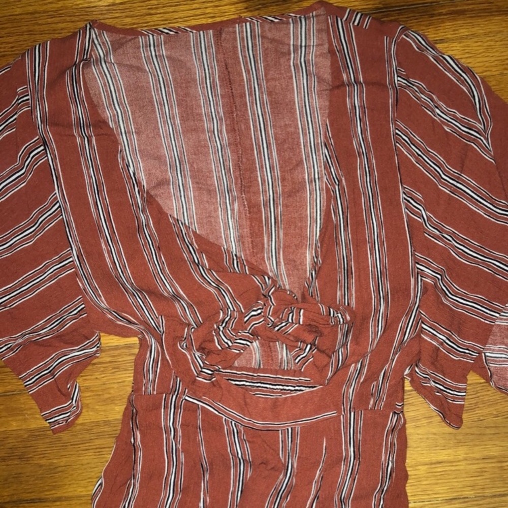 Orange stripped romper